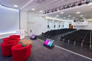 Modern conference being held in the historic conference venue, The Royal Society in Westminster.