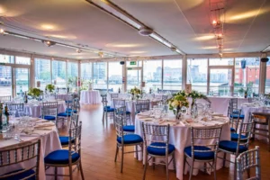 Private Dining in the Pavilion at London venue, Westminster Boating Base