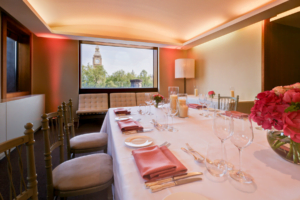 Private Dining Room with views of Big Ben in London, at Surveyor's House venue.